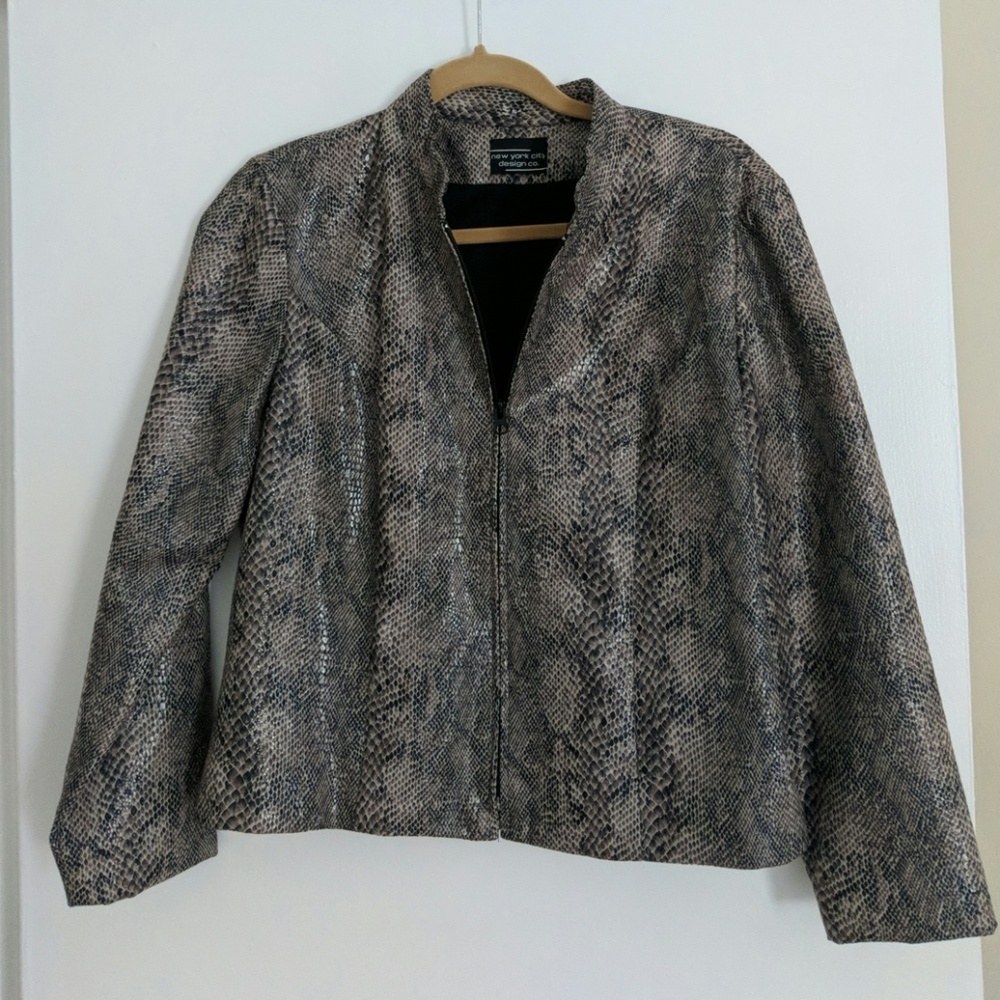 EUC NYC design co faux snake print jacket
